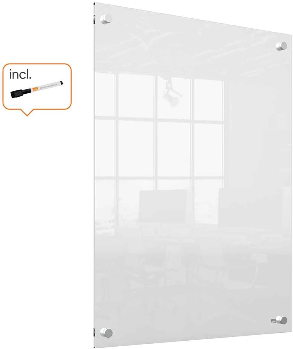 Nobo Mini-Whiteboard für die Wandmontage, Modernes Memo-Board, Trocken Abwischbares Acrylglas, Rahme