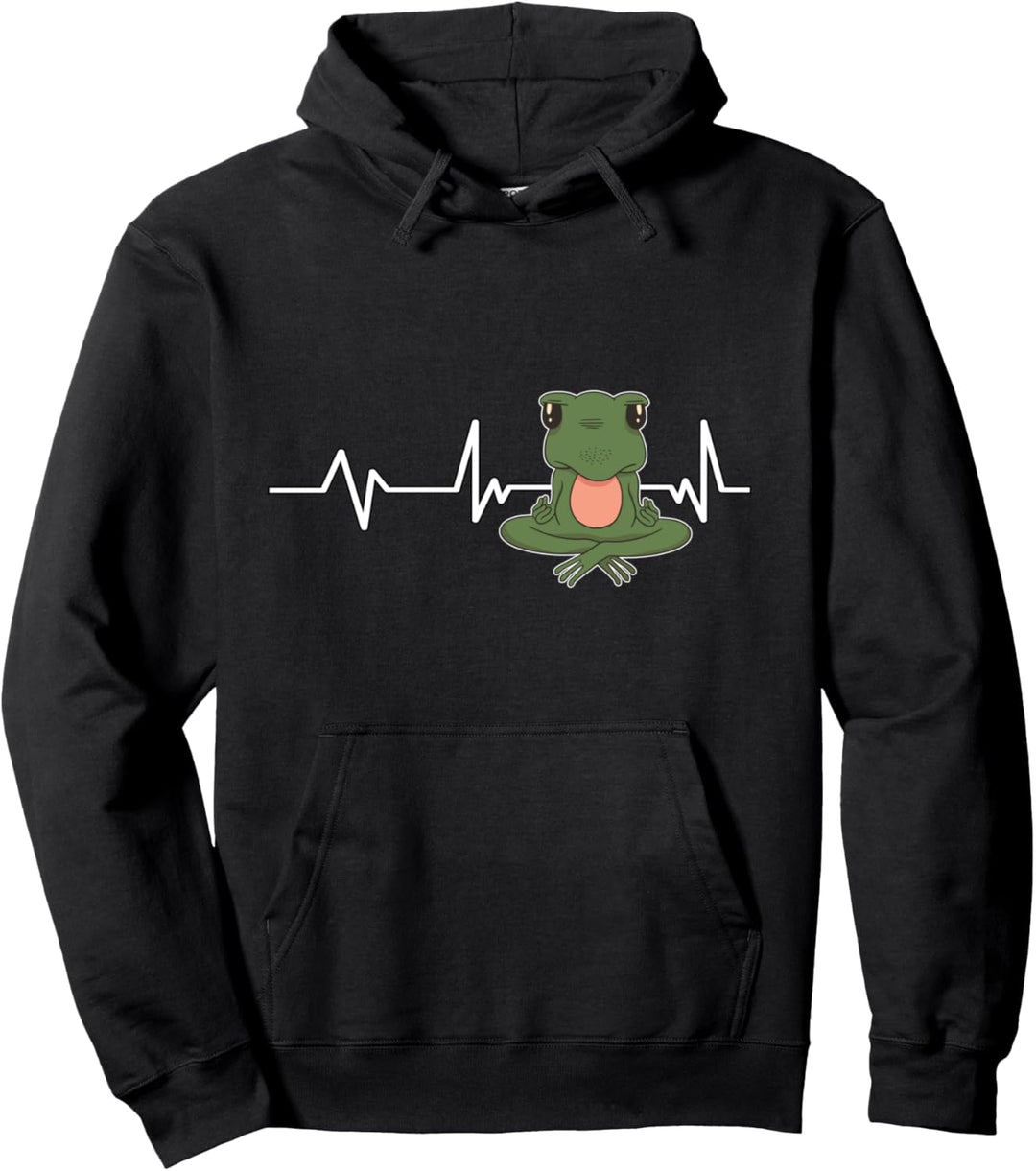 Yoga Frosch Herzschlag Yogi Geschenk Yoga Pullover Hoodie