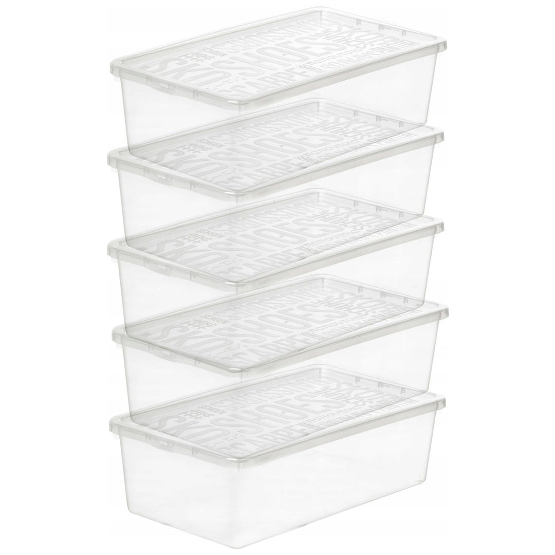 Plast Team Basic Schuhbox Transparent 5x Frauenschuhkarton Schuhkarton Schuhbehälter Aufbewahrungsbe