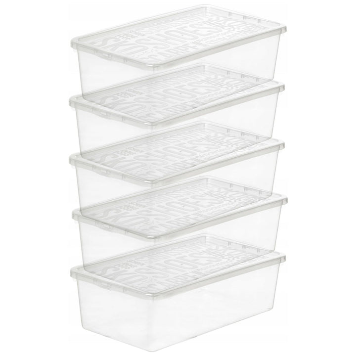 Plast Team Basic Schuhbox Transparent 5x Frauenschuhkarton Schuhkarton Schuhbehälter Aufbewahrungsbe