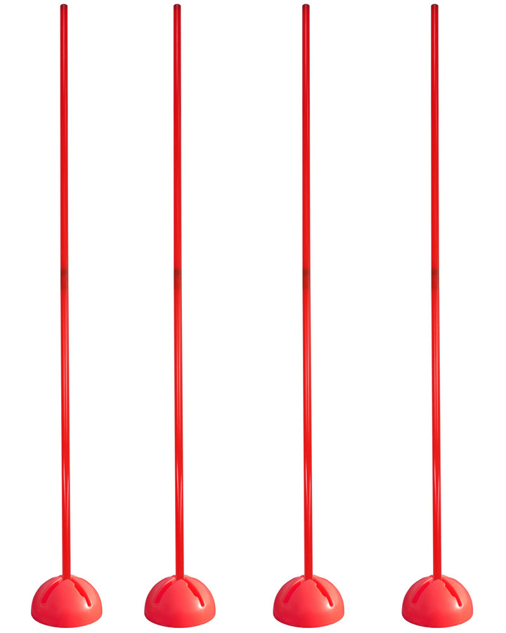 Kombi-X-Standfuss aus Kunststoff & Slalomstange 180 cm – 4er Set – befüllbarer Standfuss – Stange fü