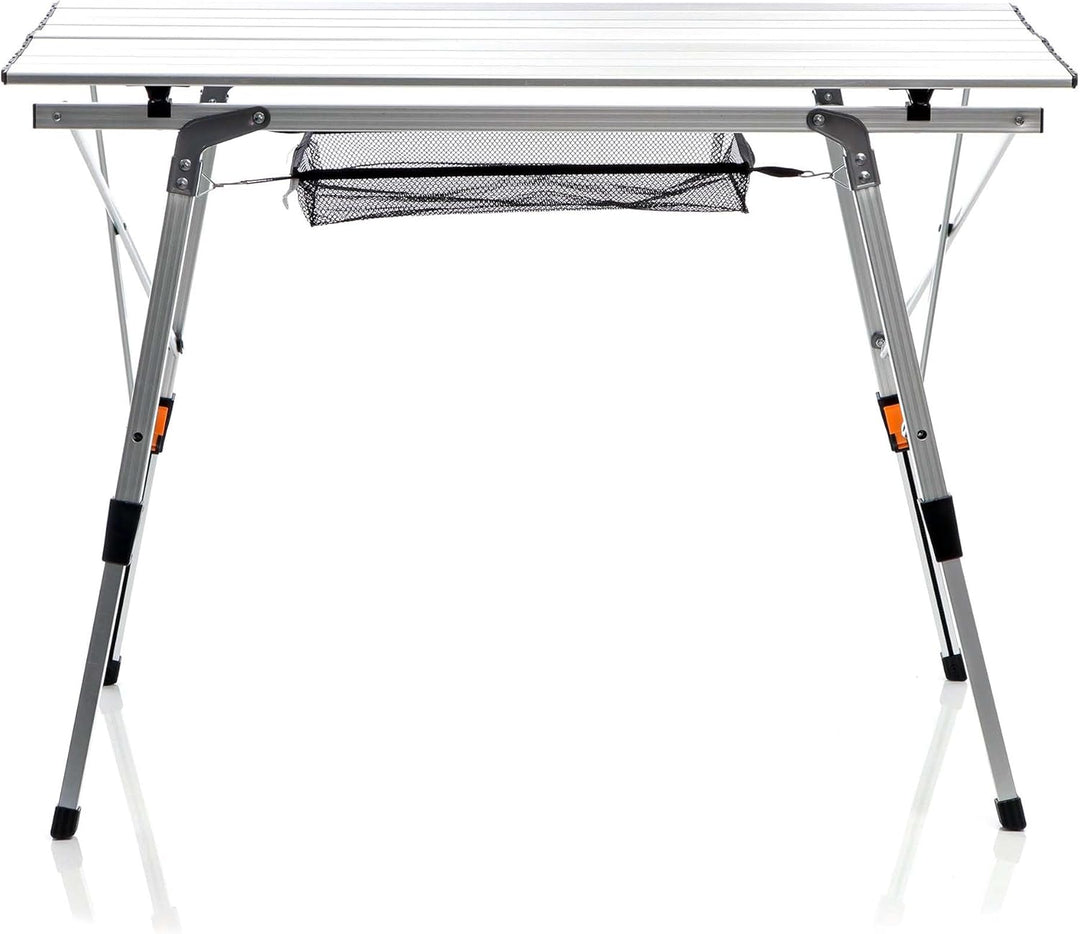 Wiltec Faltbarer Campingtisch 90x53 cm höhenverstellbar Klapptisch aus Aluminium max. 30kg mit aufro