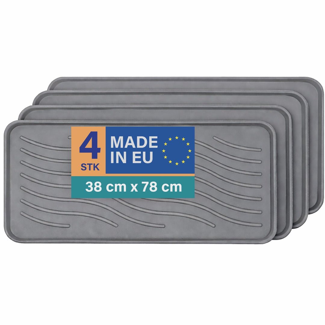Bestlivings Schuhabtropfschale (4er Pack - Anthrazit) XXL Extra Grosse Schuhablage (78x38x2,5cm) was
