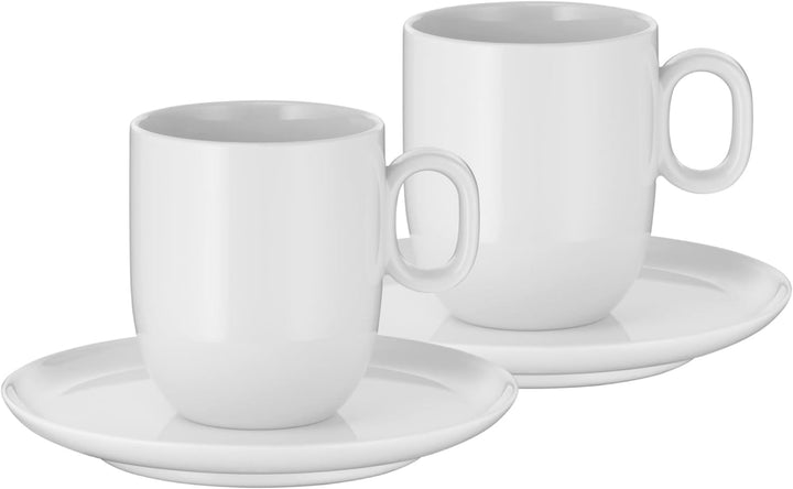 WMF Barista Tassen Set 4-teilig, zwei Kaffeetassen 170ml mit Untertassen für Cafè Crème, Cappuccino