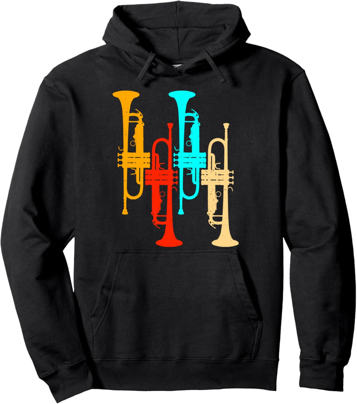 Retro Trompete Geschenk Trompeter Orchester Instrument Pullover Hoodie