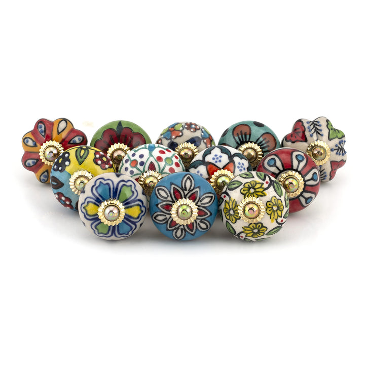 Craft Trade Sortiert Türschrankknopf Boho Antik Keramik-Türknöpfe Kommode Schublade Zieht Hardware K
