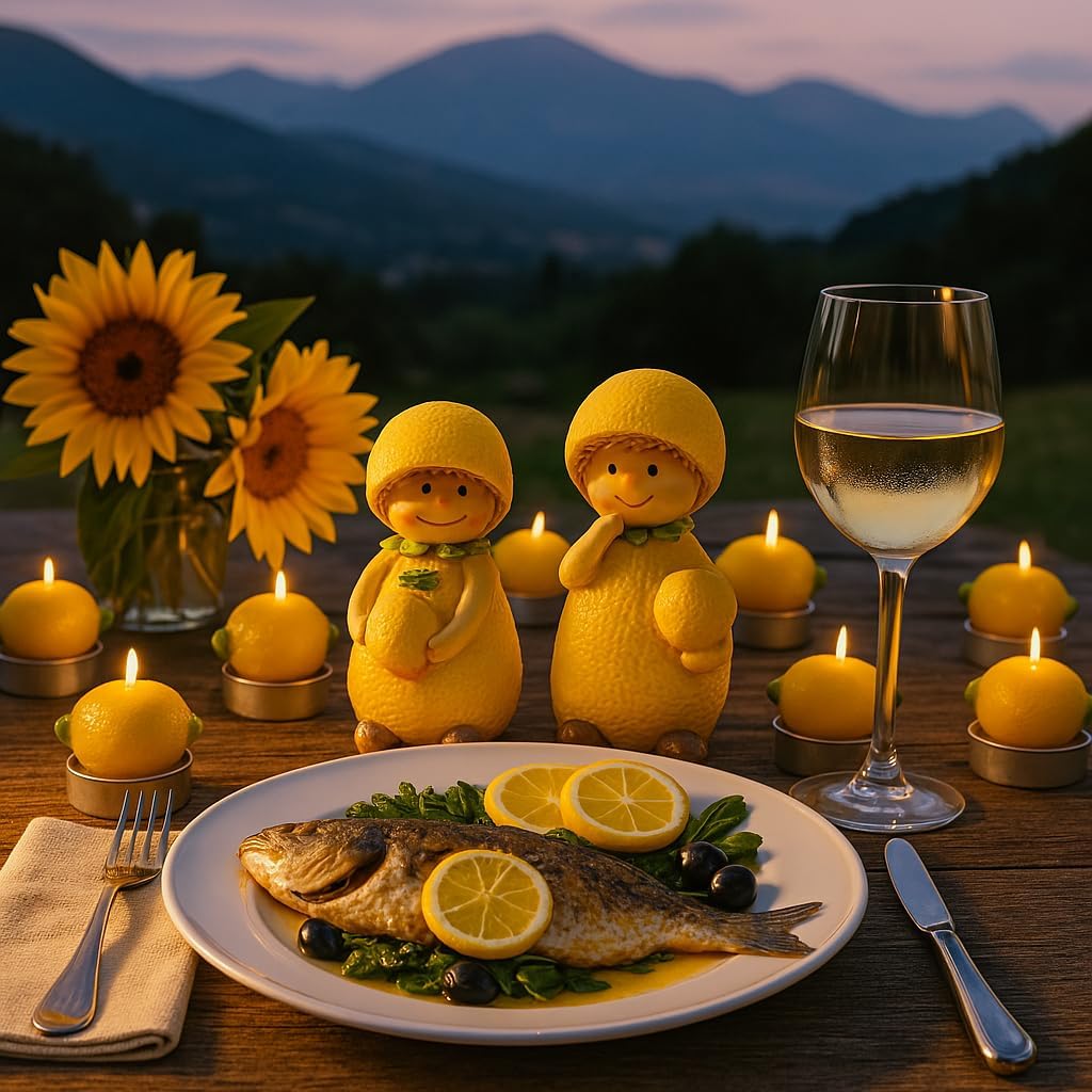 4 Stück Dekofiguren, Gartenfiguren als Zitrone, Früchtefiguren als Zitrone, Sommerfiguren, Zitronenf
