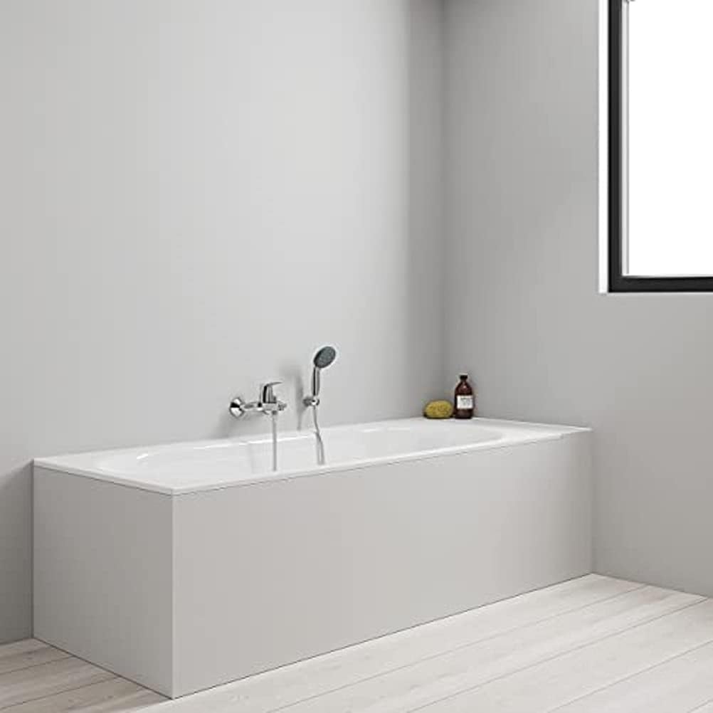 GROHE Start Flow - Einhand-Wannenarmatur (Wandmontage, langlebige Oberfläche, automatische Umstellun