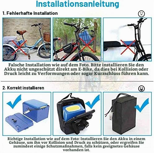 (DE Warehouse) 72V/60V/52V/48V/36V 20Ah Ebike Akku - Batterie für 2000W /1800W /1500W /1000W / 750W