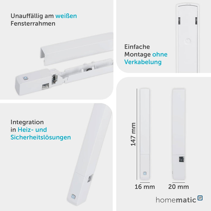 Homematic IP Smart Home Fenster- und Türkontakt – optisch, Plus, digitaler Sensor zum effizienten He