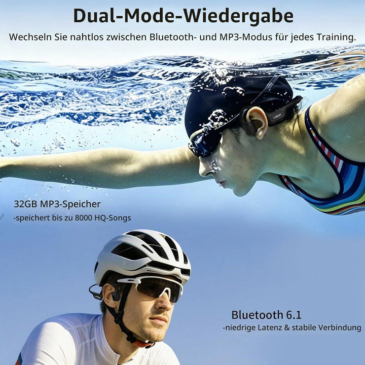 LOBKIN Knochenschall Kopfhörer Bluetooth,Open Ear Kopfhörer Kabellos 6.0 Bone Conduction Headphones,