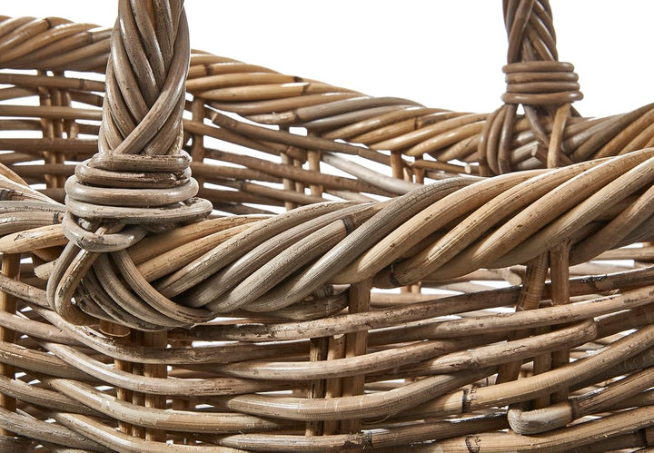 Kobolo Einkaufskorb EMMA aus Rattan in 50x40x37 cm Kubu Grey