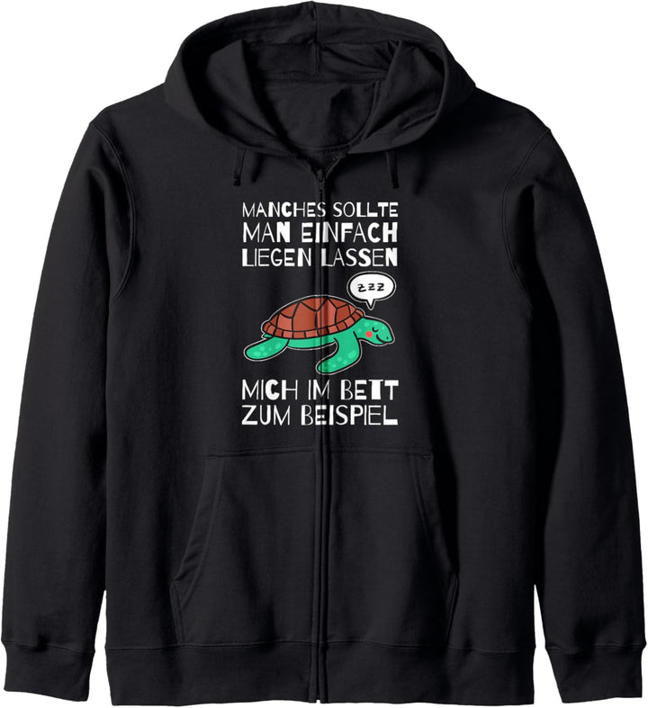 Lustiger Schlaf Spruch Schildkröte Nachthemd Schlafanzug Kapuzenjacke