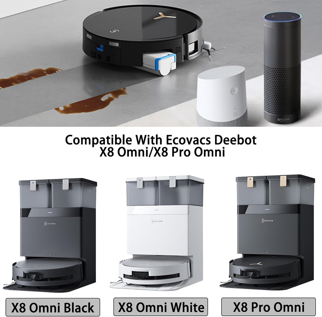 15 Stück Zubehörset für ECOVACS DEEBOT X8 Omni/X8 Pro Omni, 1 Gummi-Hauptbürste,4 Filters,2 Wischwal