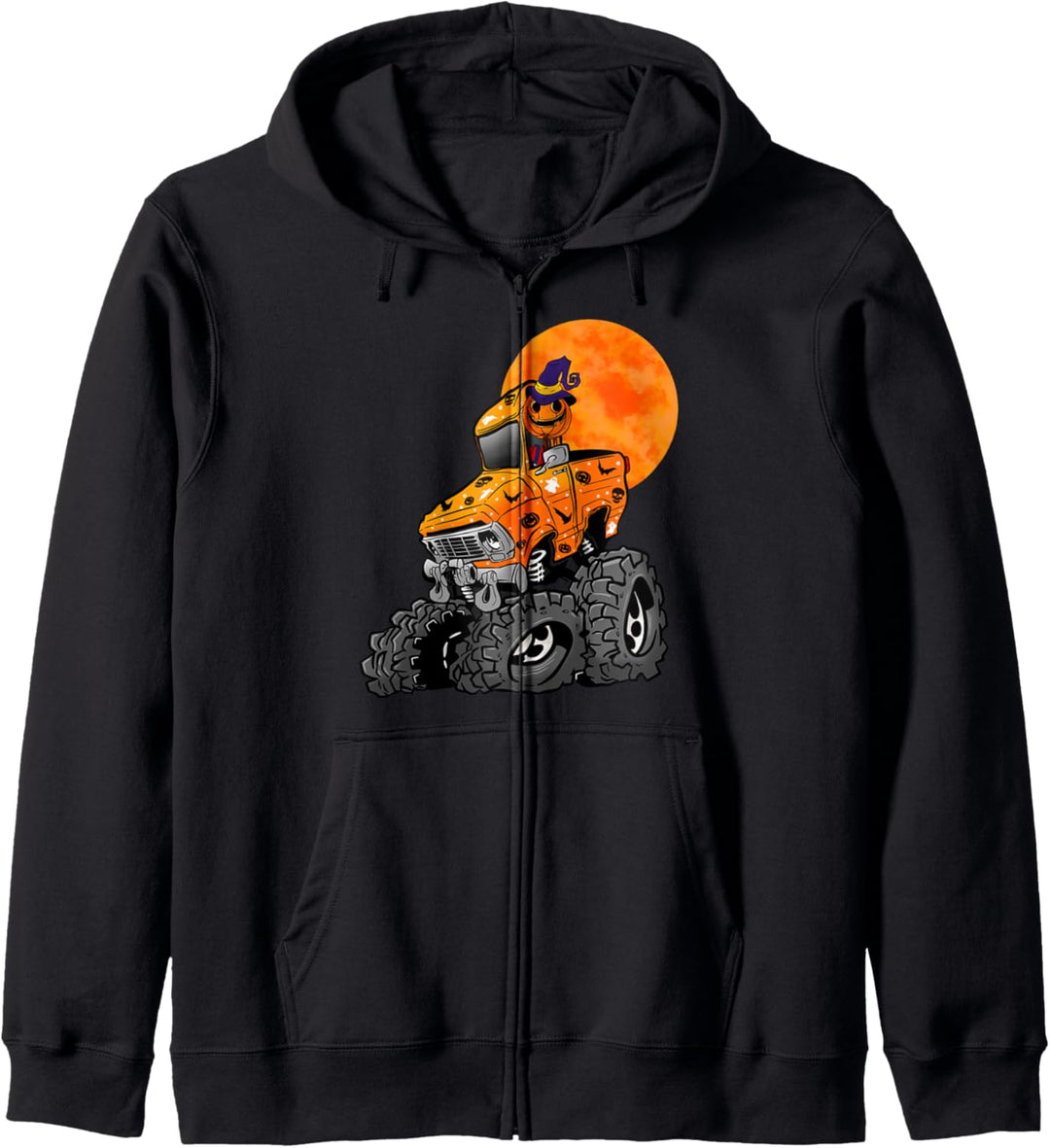 Halloween Kürbiskopf Mann Reiten Monster Truck Jungen Kinder Kapuzenjacke