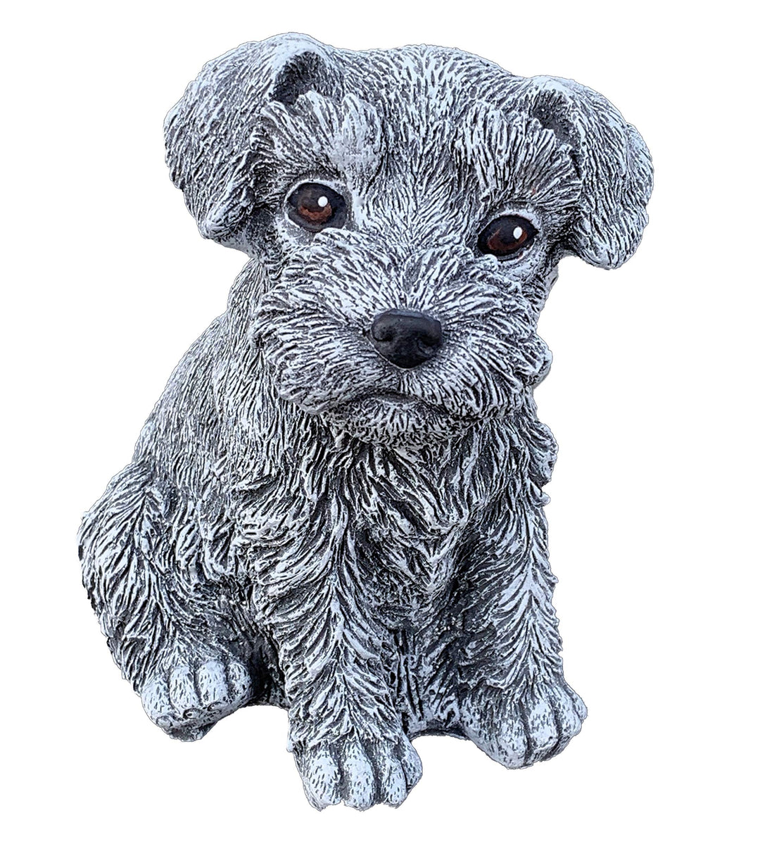 stoneandstyle Steinfigur Hund Schnauzer Gartenfigur frostfest wetterfest