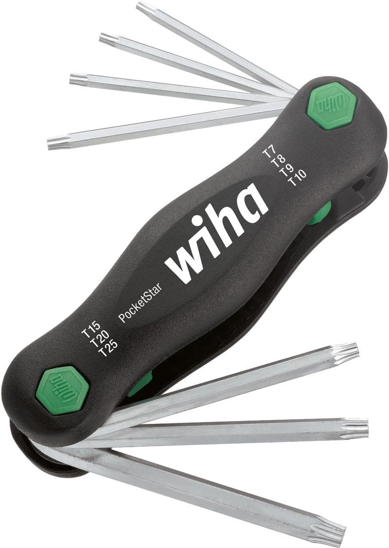 Wiha Multitool PocketStar® TORX 7-tlg., per Tastendruck schneller Zugriff, als Längs- und Quergriff