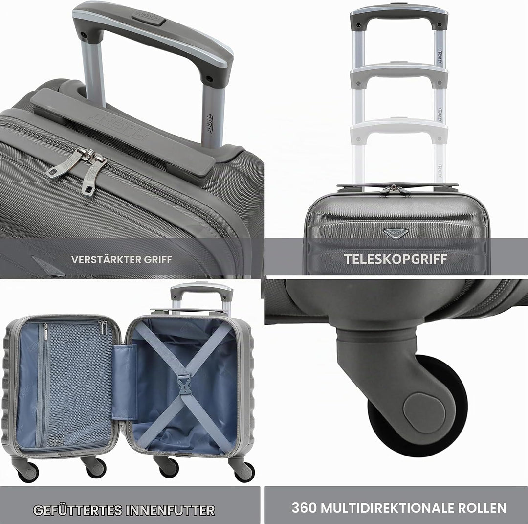 Flight Knight Leichte 4-Rad-abs-hartschalenkoffer Handgepack, Zugelassen Fur Uber 100 Fluggesellscha