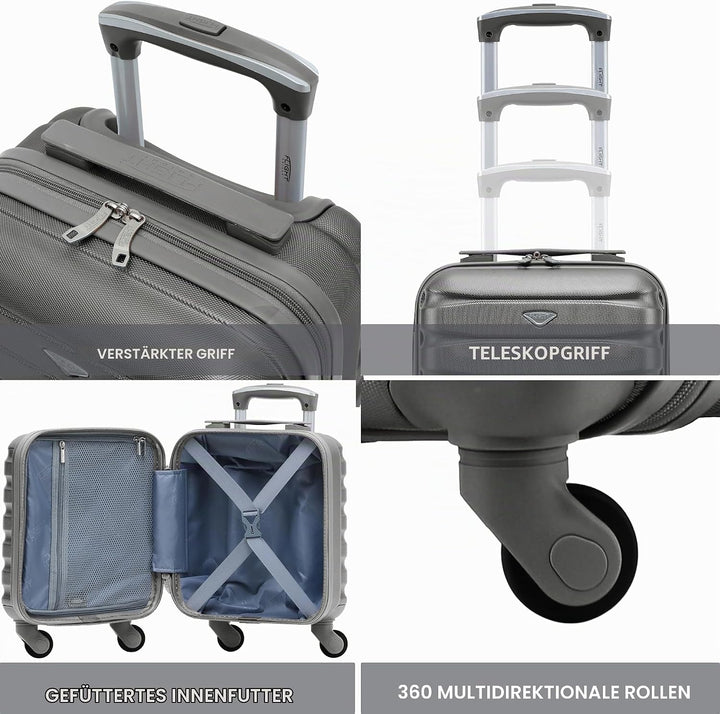 Flight Knight Leichte 4-Rad-abs-hartschalenkoffer Handgepack, Zugelassen Fur Uber 100 Fluggesellscha