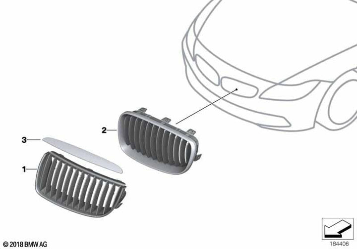 BMW Original Frontziergitter Set Performance schwarz für Z4 E89
