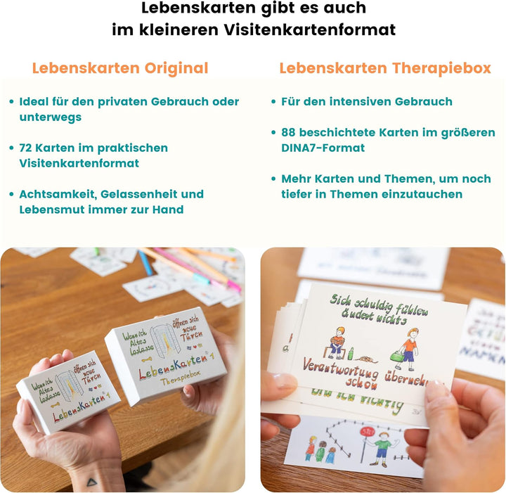 Lebenskarten 2 "Therapiebox" von Barbara Völkner (88 Karten, beschichtet, A7 Format: 7,5x10,5cm) | T