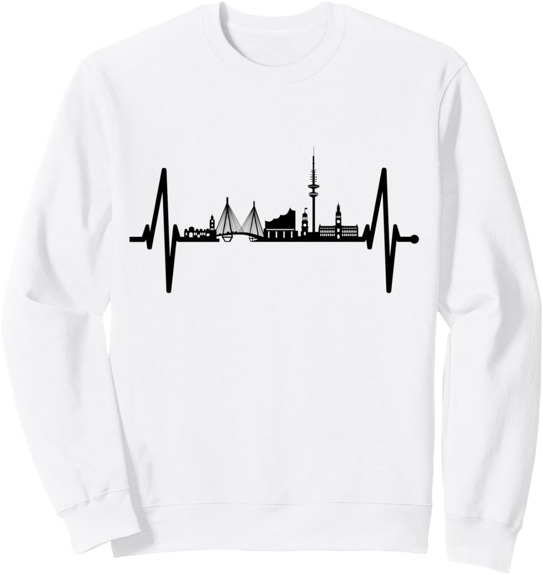 Hamburg Skyline Herzschlag Hamburger Hafen Liebe Fan Hamburg Sweatshirt