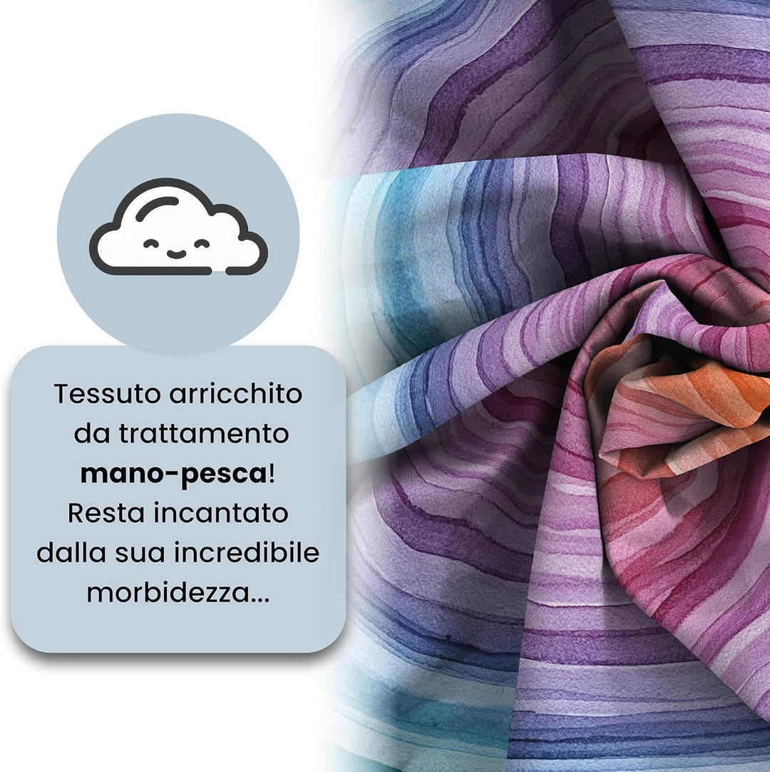 Fantasy Italian Bed Linen Bettbezug, Rainbow, Doppelte, Mikrofaser, Regenbogen Rainbow Doppelte, Rai
