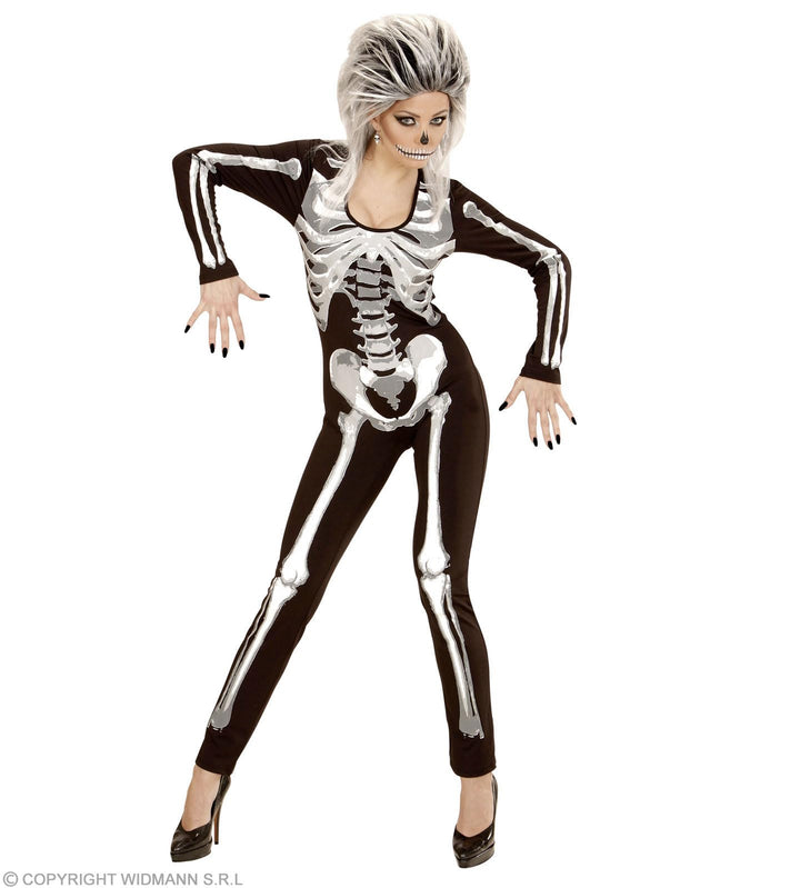 W WIDMANN MILANO Party Fashion - Kostüm Skelettgirl, Overall, Halloween, Karneval, Mottoparty, S