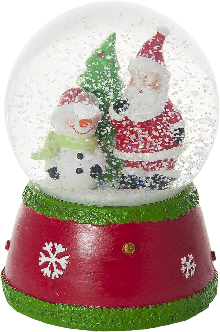 Mousehouse Gifts Weihnachten Schneekugel Spieluhr mit Weihnachtsmann und Schneemann