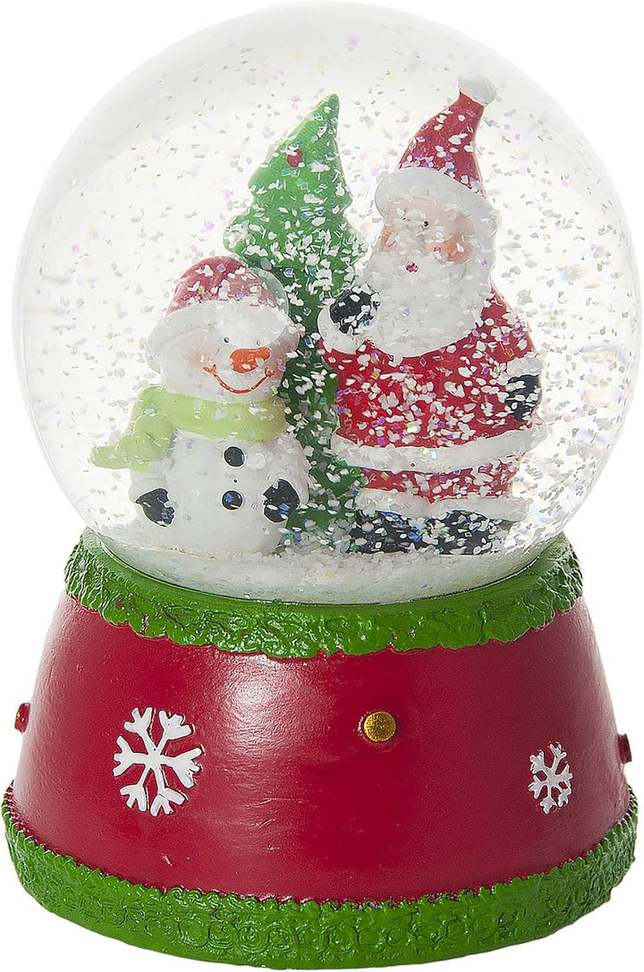 Mousehouse Gifts Weihnachten Schneekugel Spieluhr mit Weihnachtsmann und Schneemann