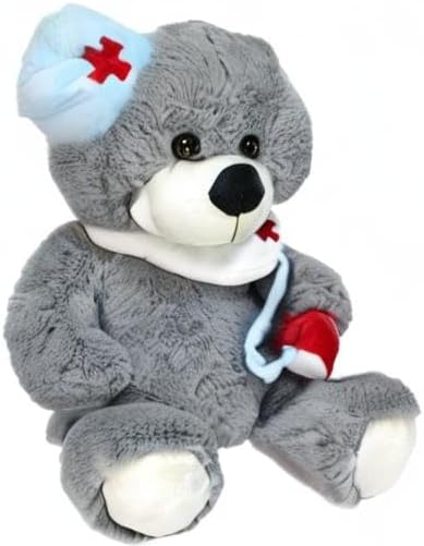 BEMIRO Teddy Arzt Plüschtier Konrad mit Stethoskop - ca. 30 cm, Arzt Teddy, Teddybär, Stethoskop