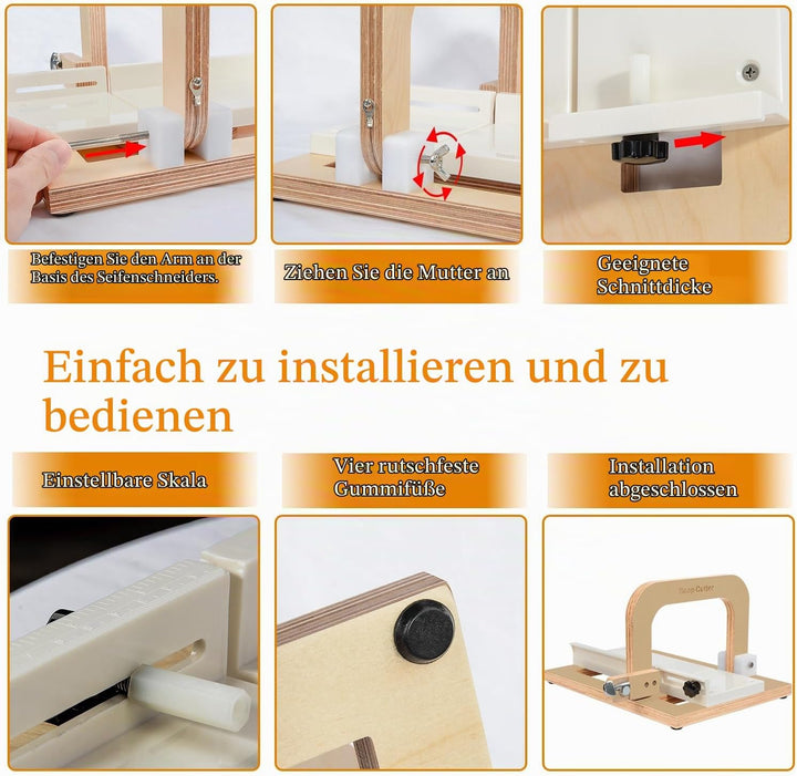 Holzseifenschneider, Drahtseifenschneider Einstellbares Edelstahl-Schneidwerkzeug für handgefertigte