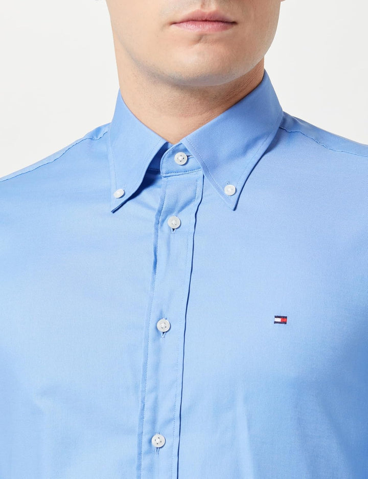 Tommy Hilfiger Herren Hemd Oxford Regular-Fit Langarm 39W Blau (New Shirt Blue), 39W Blau (New Shirt