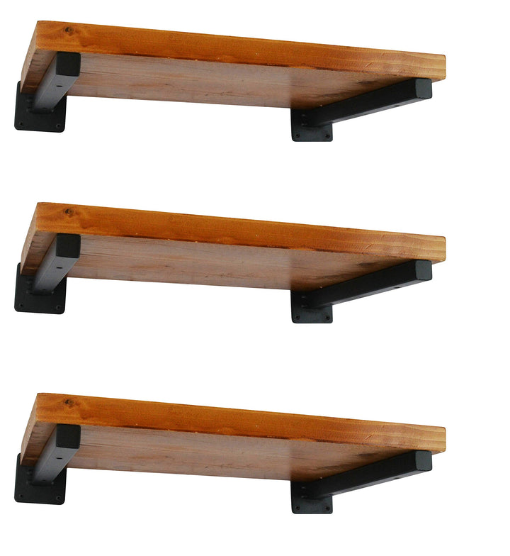 Regalhalterung, schwebend, robust, zur Wandmontage, Metall, 6 Stück 8 Inch schwarz, 8 Inch Schwarz
