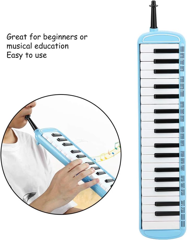 37 Tasten Melodica Pianica Tube Lange flexible Melodica Tube mit Mundstück Blowpipe Aufbewahrungstas