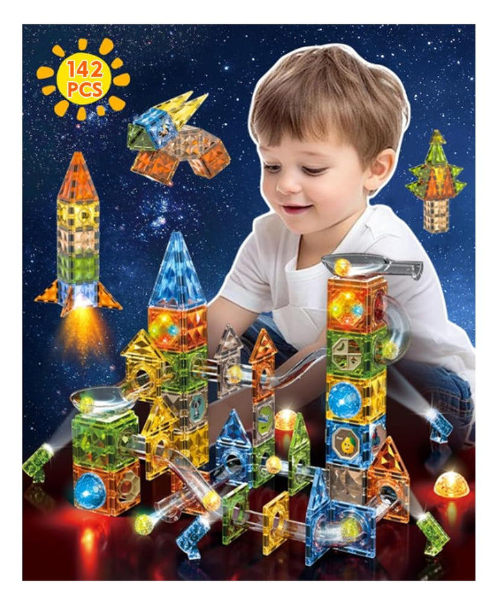 Magnetische Bausteine 142 Teile Magnet Spielzeug Kinder Magnete Konstruktion Blöcke STEM Kreatives M