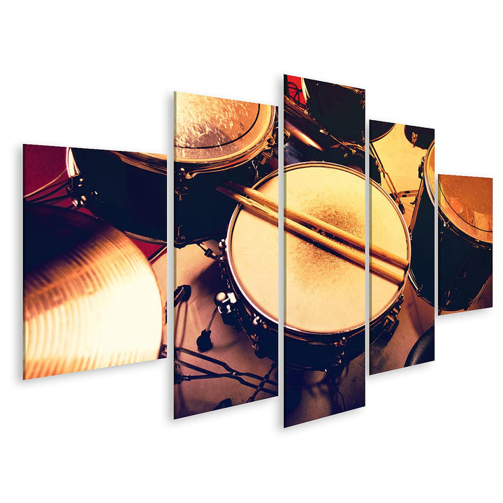 islandburner Bild auf Leinwand Schlagzeug Drumsticks Kinderzimmer Jugendzimmer Studio Musikschule Bi