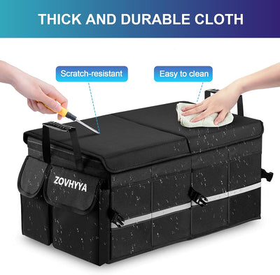 ZOVHYYA Kofferraum Organizer 68L Auto Organizer Wasserdichte Praktische Auto Kofferraumtasche mit Di