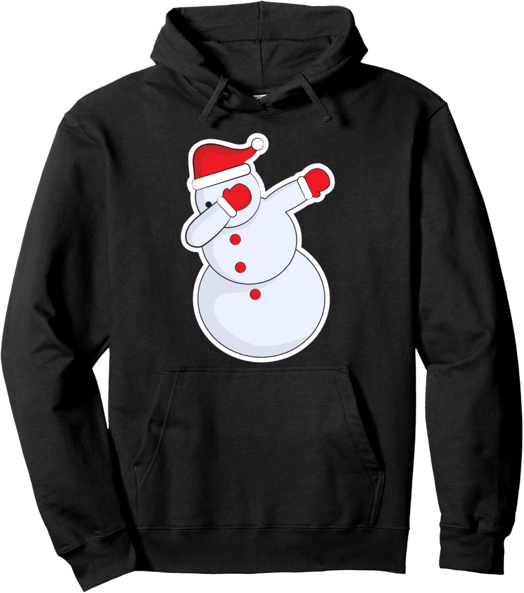Schneemann Weihnachtsmann Winter Schnee Hoodie Pullover Hoodie