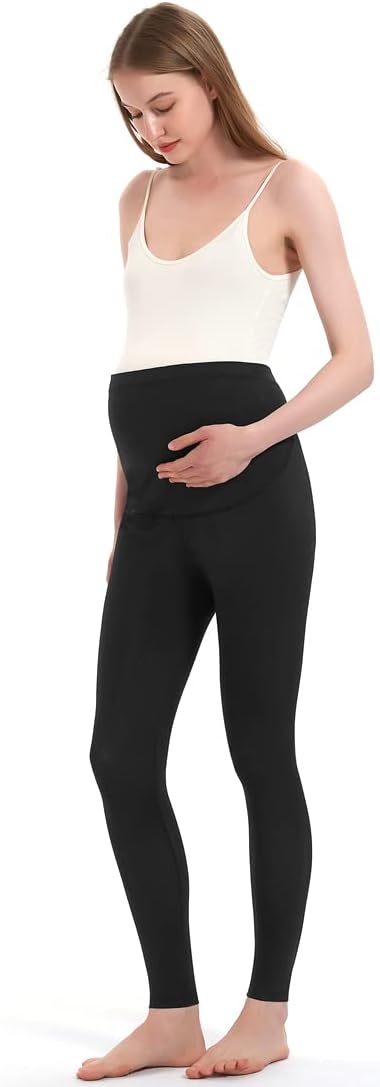 Harssidanzar Damen Bequeme Umstandshosen Nylon Umstandshosen Leggings Schwangere Damen Yoga-Hosen SL