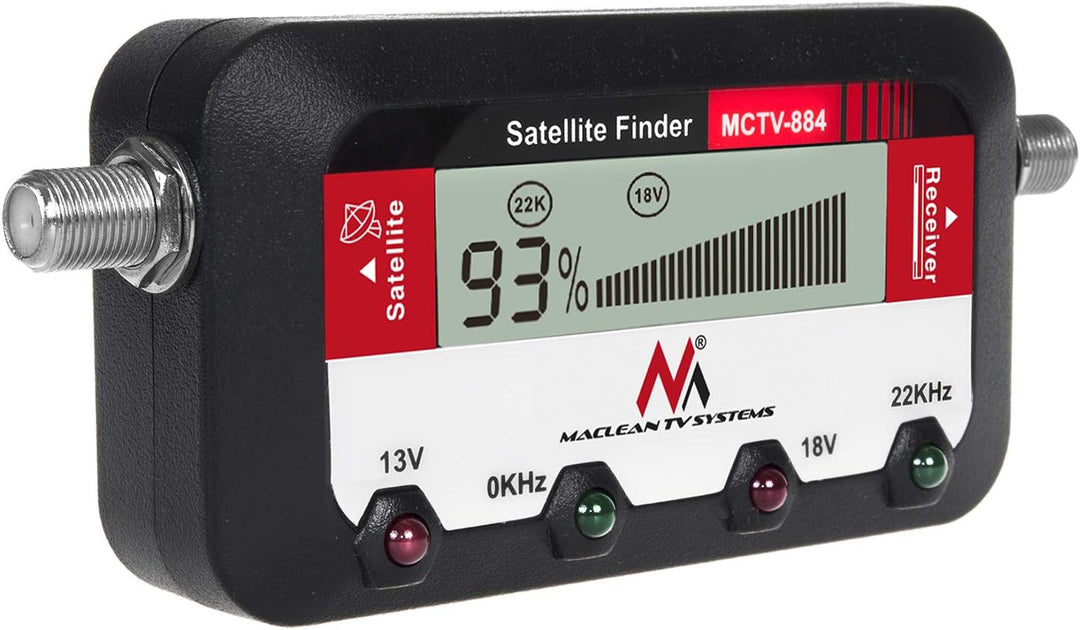 Maclean MCTV-884 Satfinder mit Tonsignalisierung Messgerät Satelliten-Finder Tonsignal LCD Display F