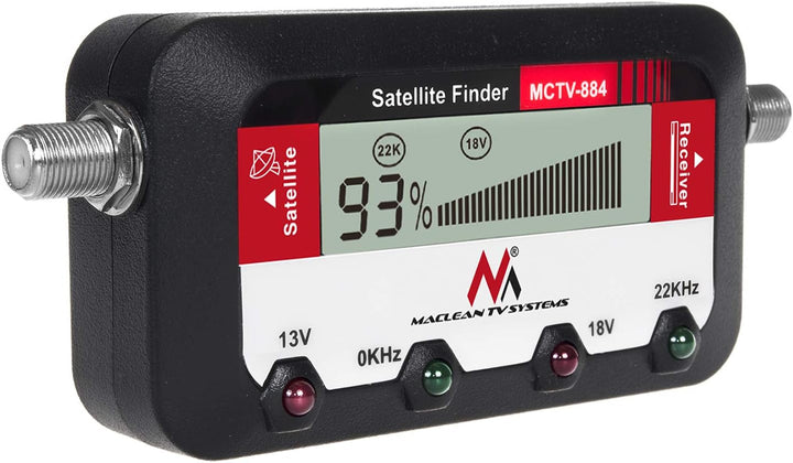 Maclean MCTV-884 Satfinder mit Tonsignalisierung Messgerät Satelliten-Finder Tonsignal LCD Display F