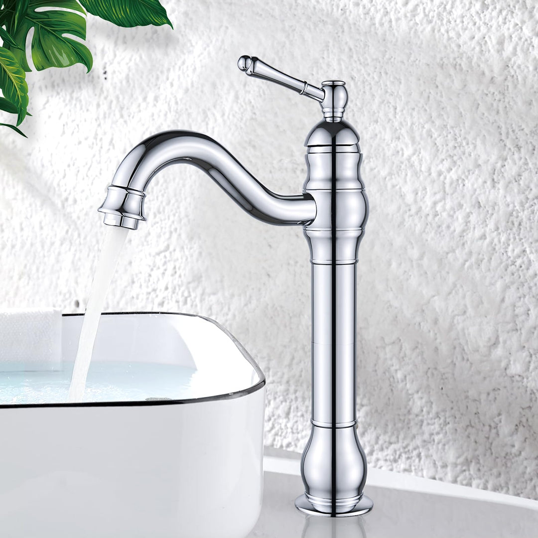 Namuoto Wasserhahn Bad Hoch 360° Drehbar Hoch Waschtischarmatur, Einzelgriff WasserhäHne Bad Waschti