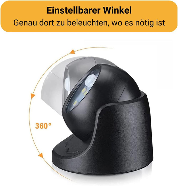 Proxinova Spot LED Strahler mit Bewegungsmelder PIR, 2 Stücke, 360° Rotation LED Strahler, Kugel Rud