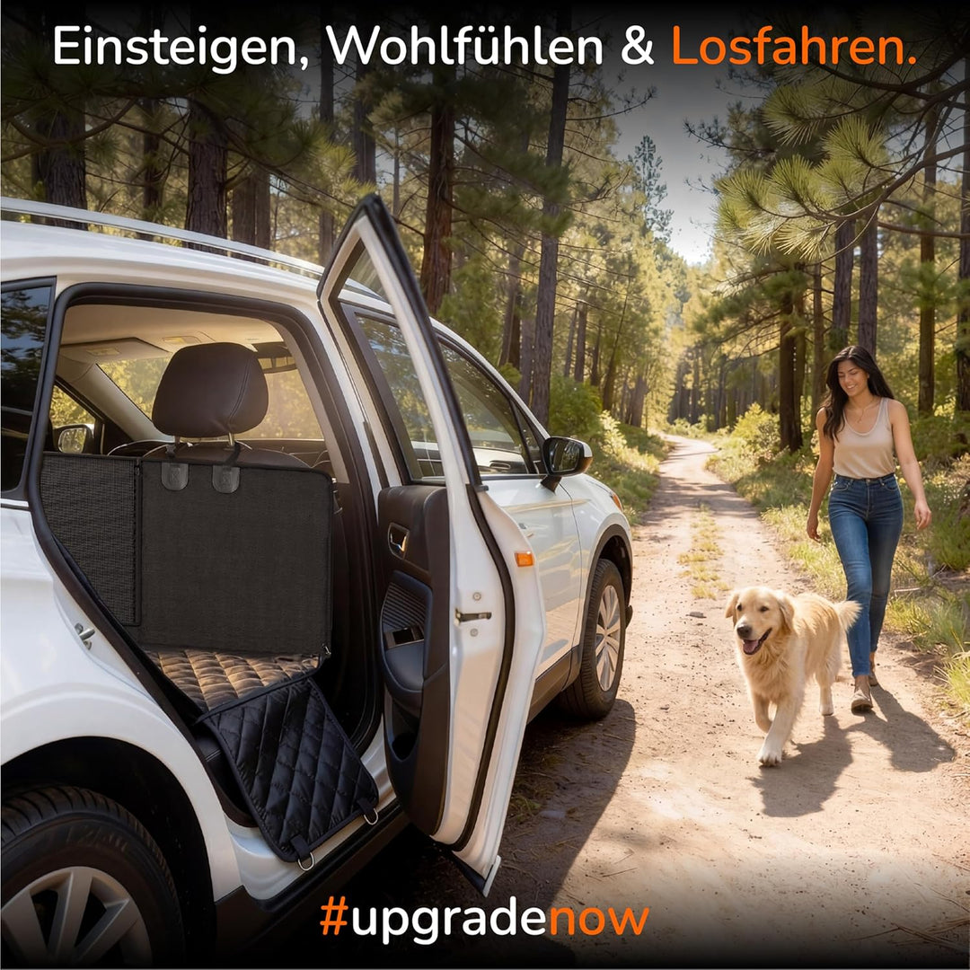 Upgrade4cars Hundedecke Auto Rückbank Wasserdicht & Gepolstert | Hunde Autositz Schondecke | Rücksit