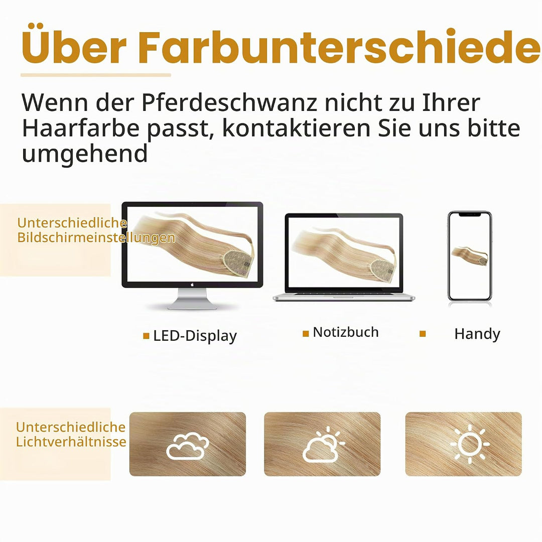 SEGO Pferdeschwanz Echthaar remy human Haarteil Zopf extensions Ponytail Haarverlängerung clip in Po
