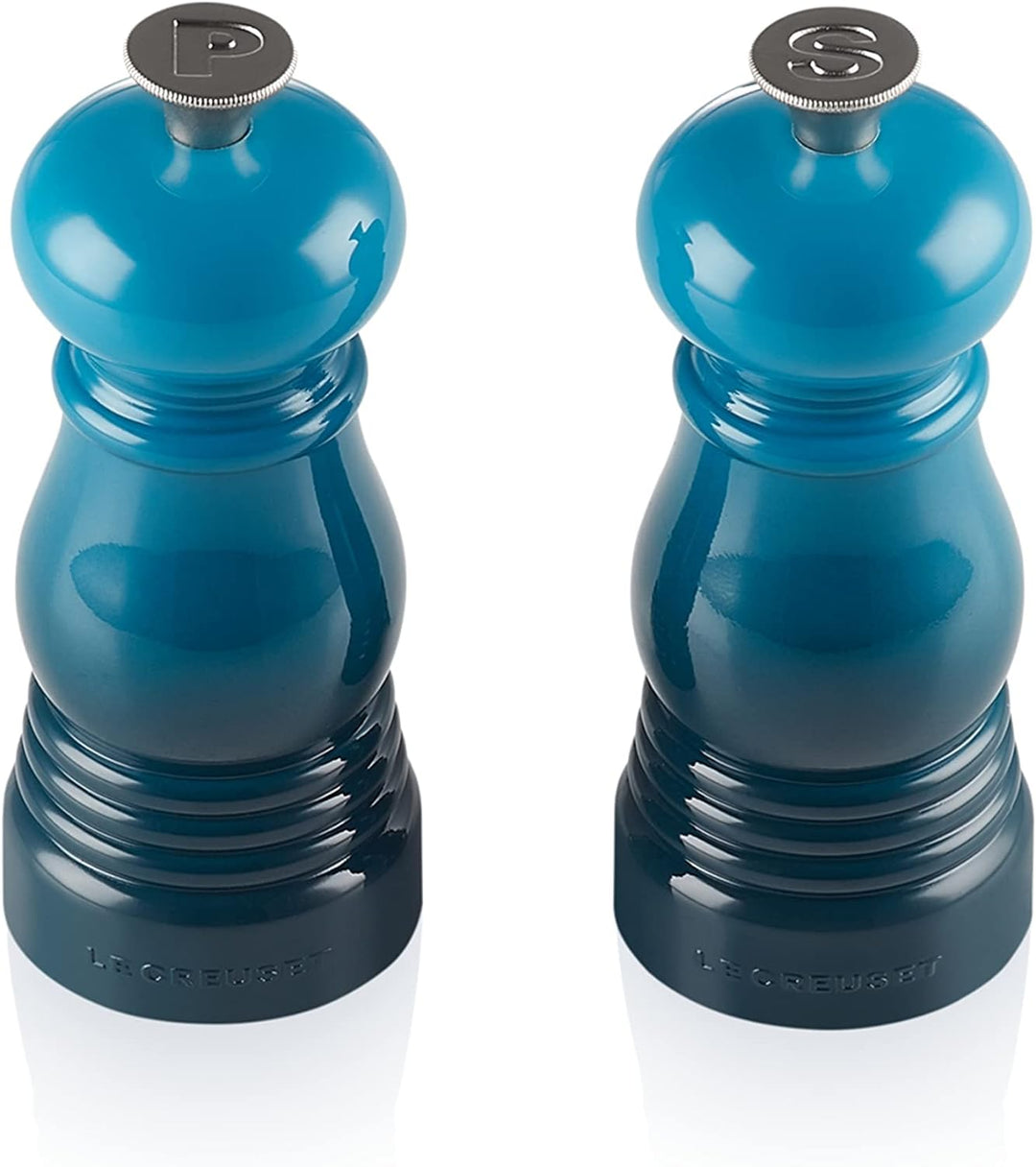 Le Creuset Kleines Mühlenset, Salz- und Pfeffermühle, ABS-Kunststoff, Je 5 x 5 x 12,1 cm, Keramik-Ma