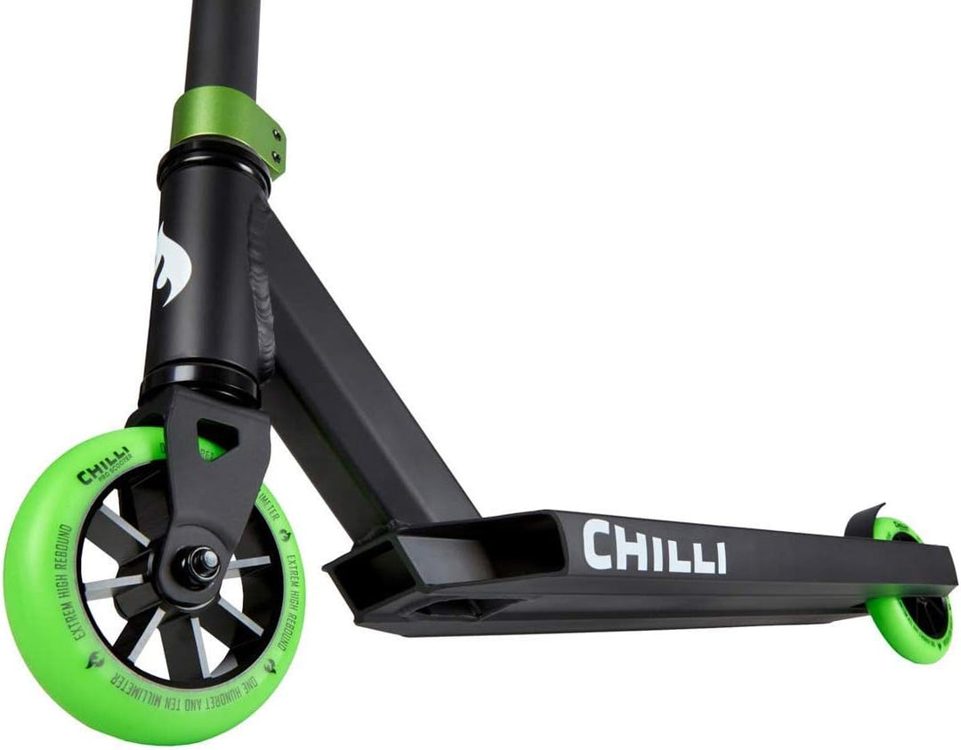 Chilli Pro Scooter Base Neon Green | Erstklassiger grüner Stunt-Scooter für Einsteiger | Robuster Ro