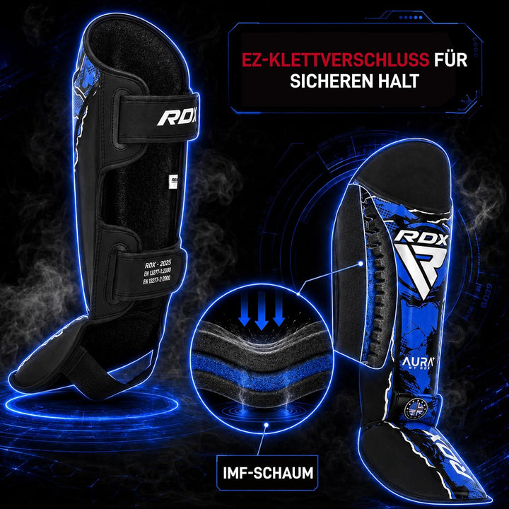 RDX SHIN Instep NEW Aura F17 Schwarz/Blau L, Schwarz/Blau L