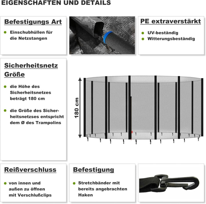 Baunsal® Trampolin Sicherheitsnetz Ø 457
